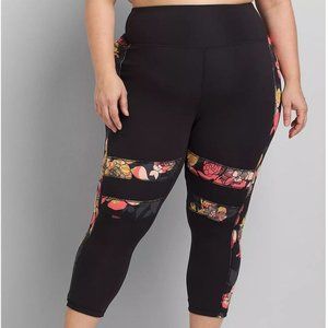 Lane Bryant LIVI Soft Capri Legging - Colorblock Floral Size 18/20
